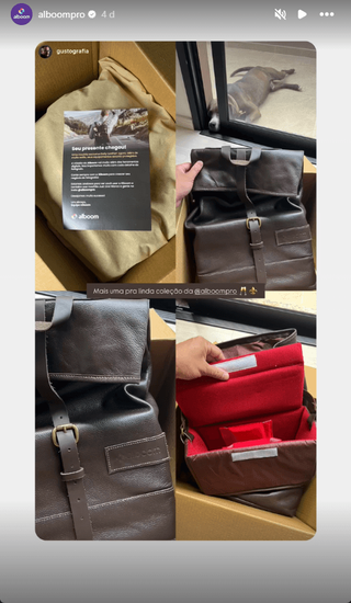 Story de cliente com a mochila Just Live 3