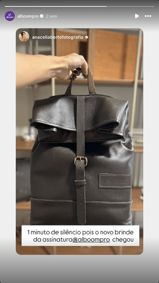 Story de cliente com a mochila Just Live 7