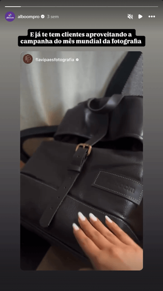 Story de cliente com a mochila Just Live 6