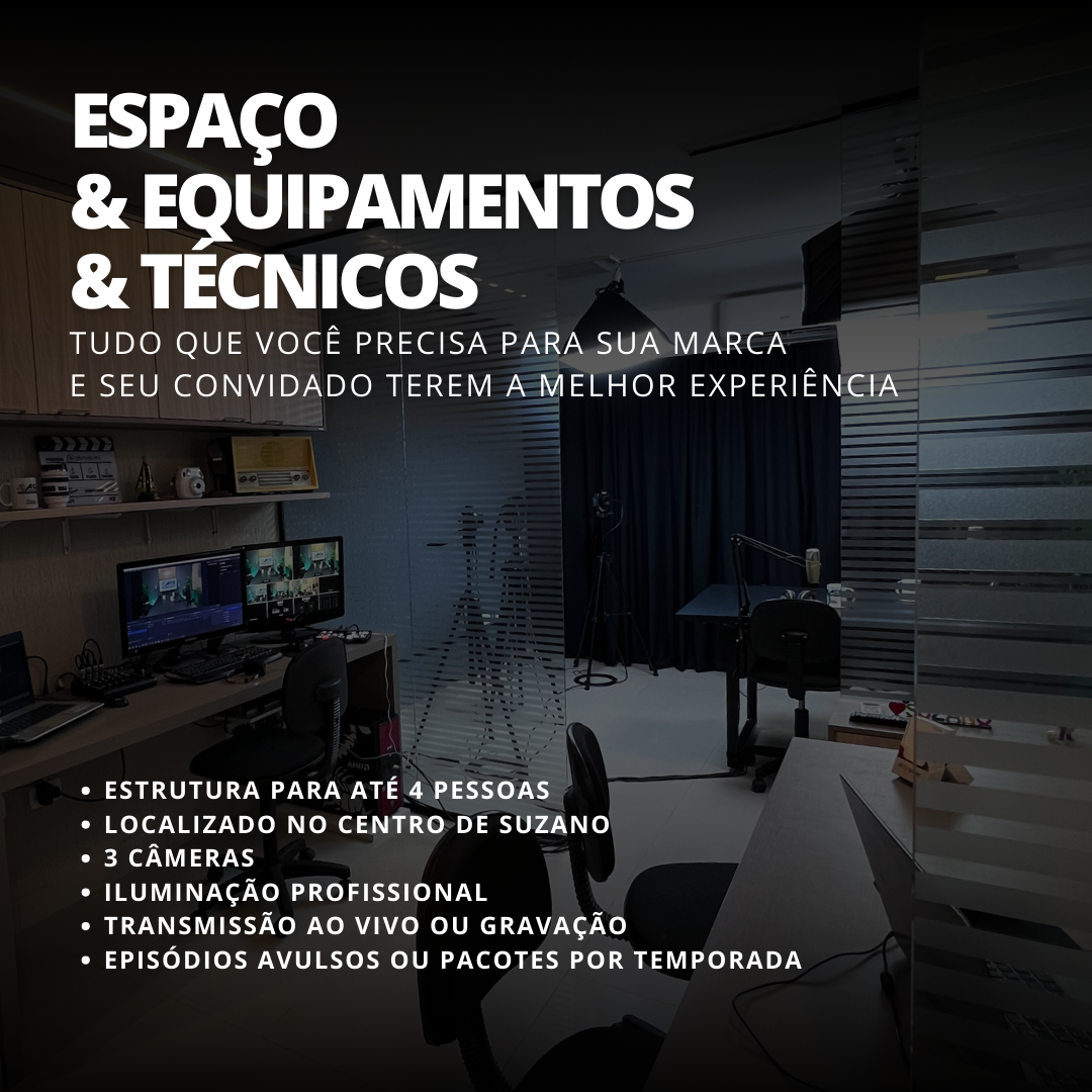 Espaço com Equipamentos e Técnico com tudo o que você precisa