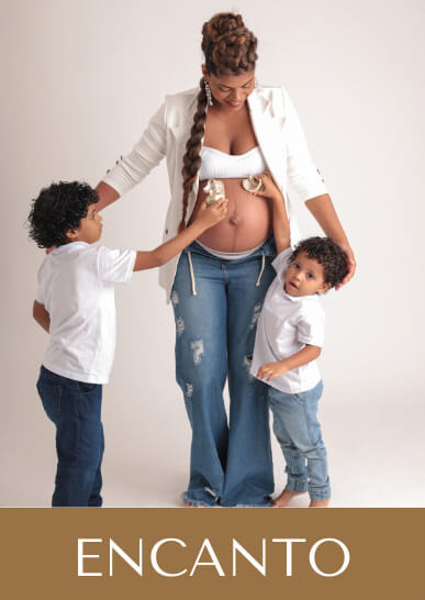 Foto com informações do pacote de ensaio gestante Encanto