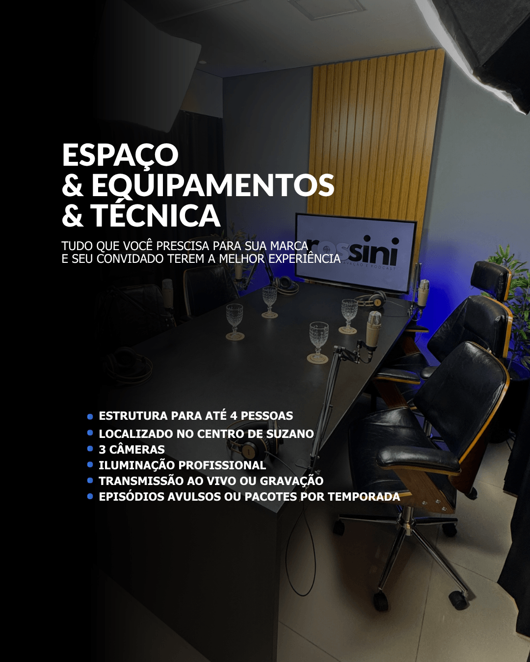 Espaço com Equipamentos e Técnico com tudo o que você precisa
