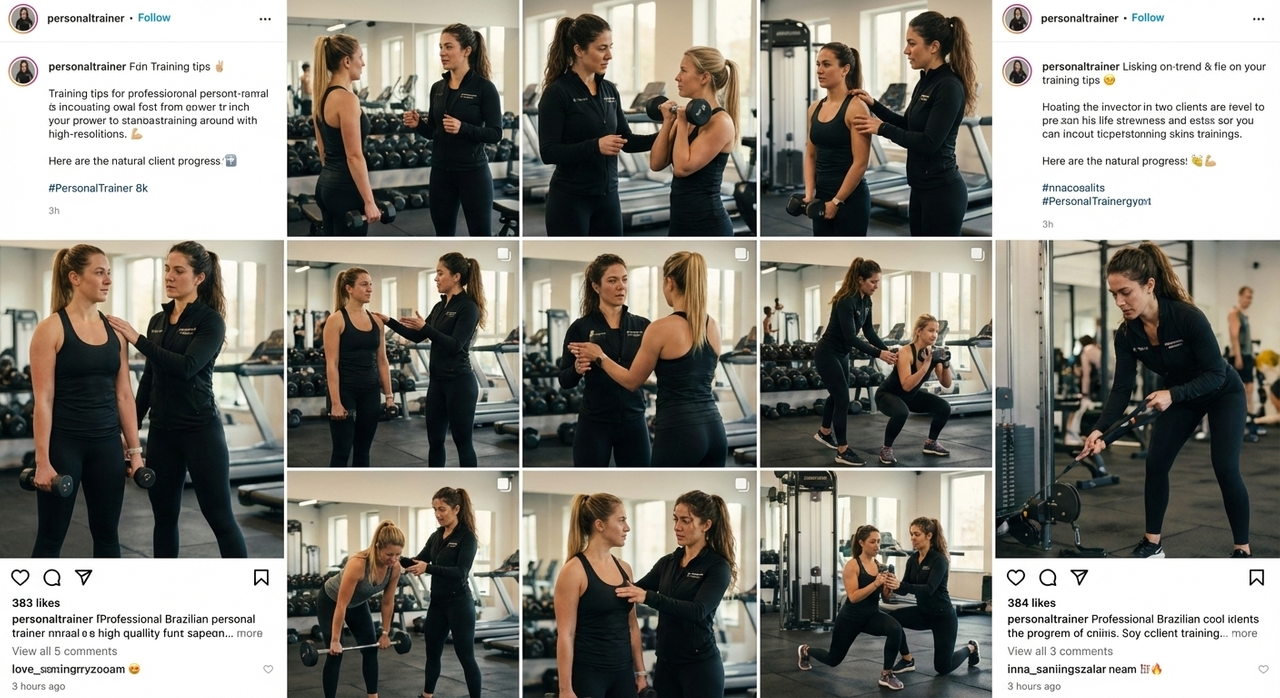 Personal trainer feminina dando aula em academia