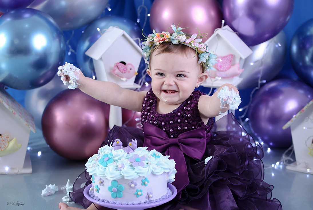 Ensaio Heloísa - smash the cake - Sorrindo