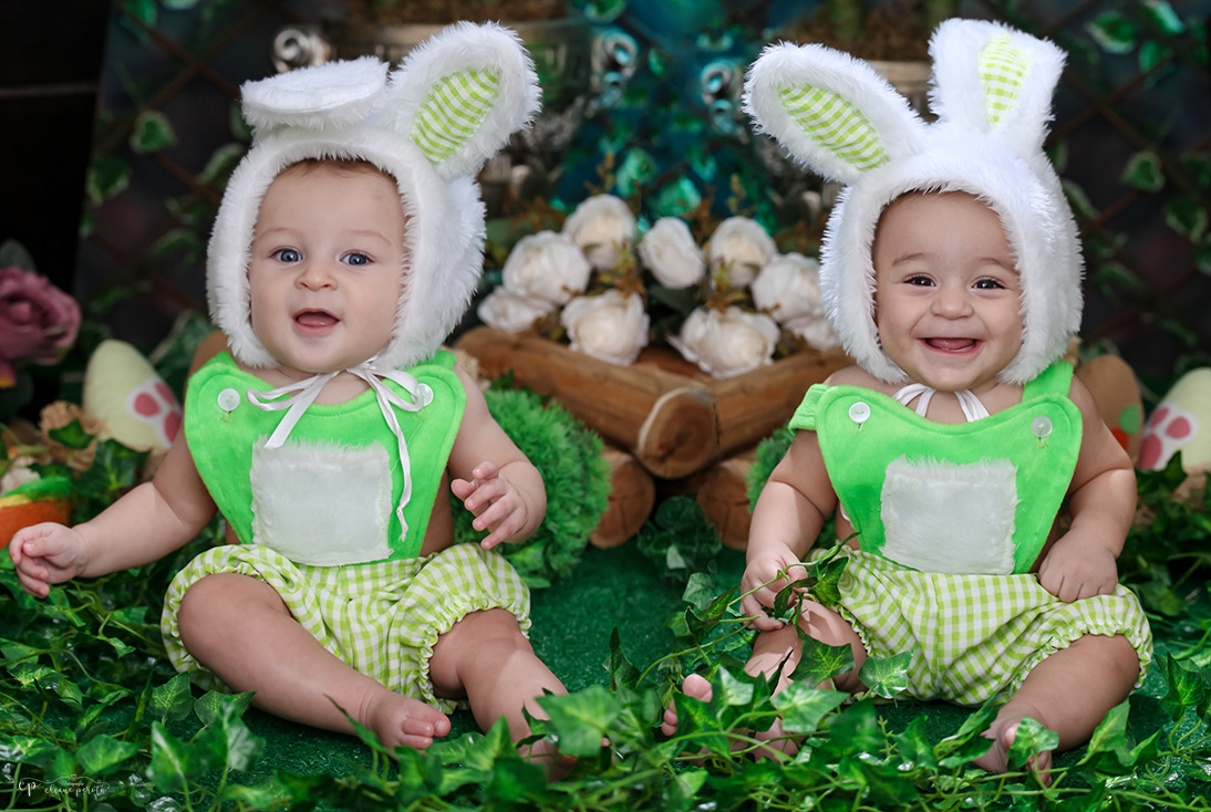 Ensaio de páscoa - Gêmeos Leonardo e Vicente