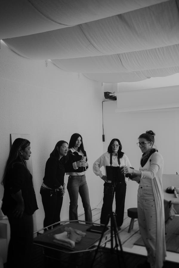 O estúdio antes de a turma começar