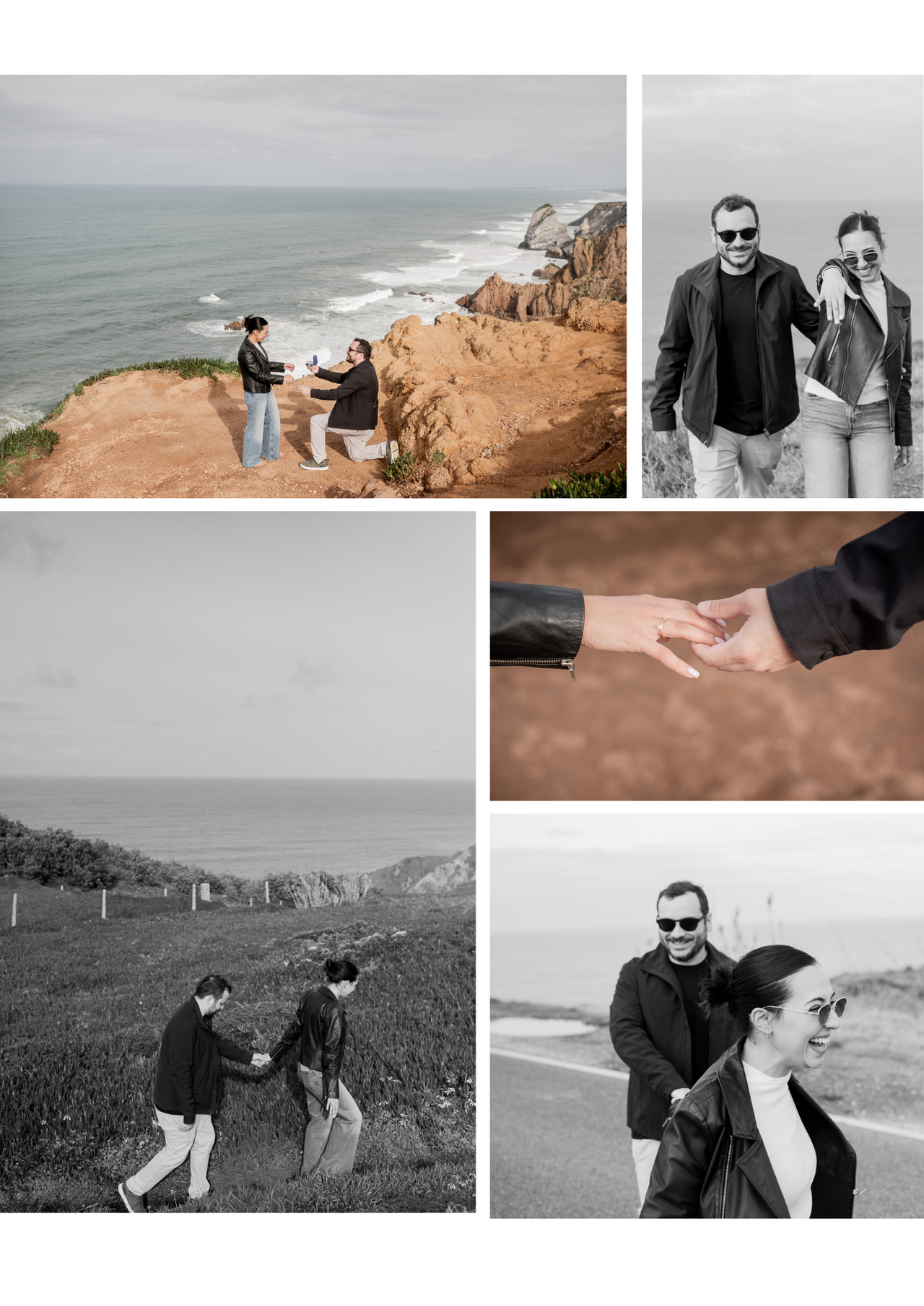 Couple proposing in Cabo da Roca, Sintra Portugal, by Mariana Castanheira