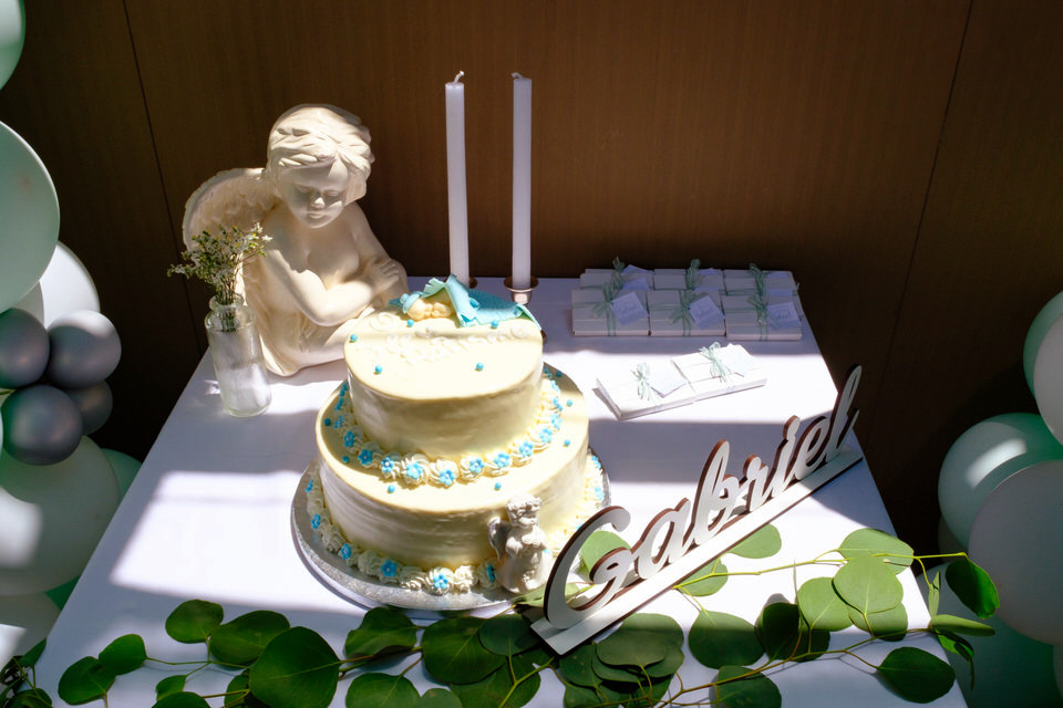 fotografia bolo de batizado