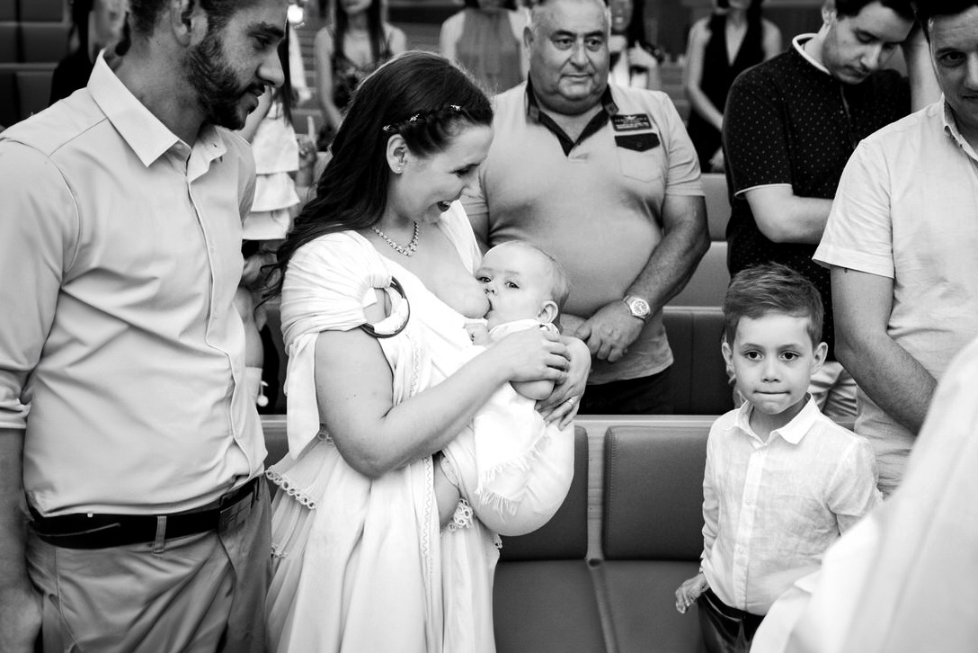 Fotografia de batizado na Casa dos Arcos