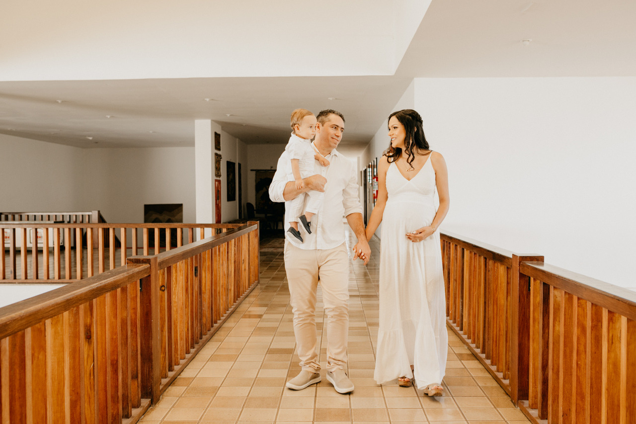 foto de gestante e familia