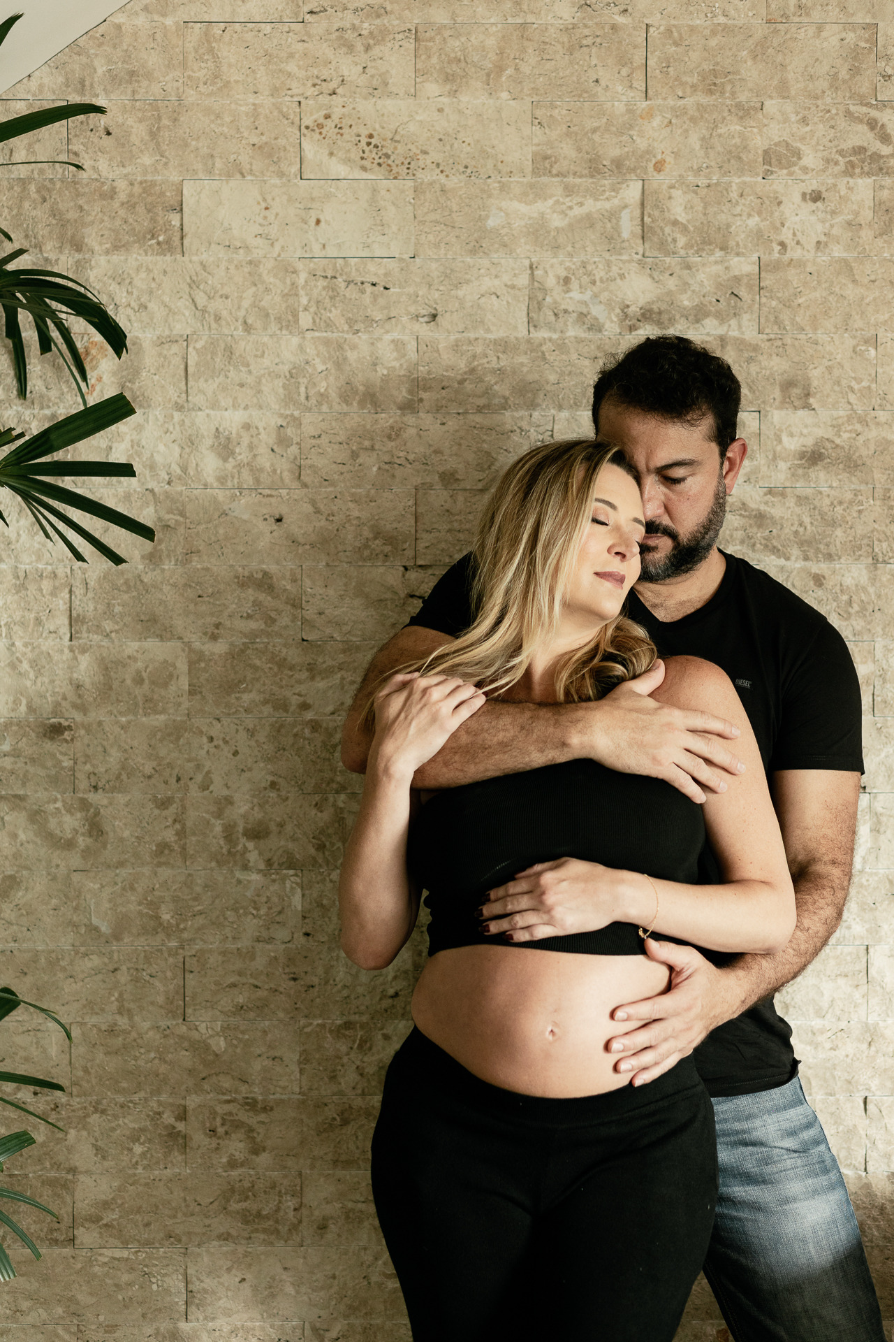 foto de gestante e marido