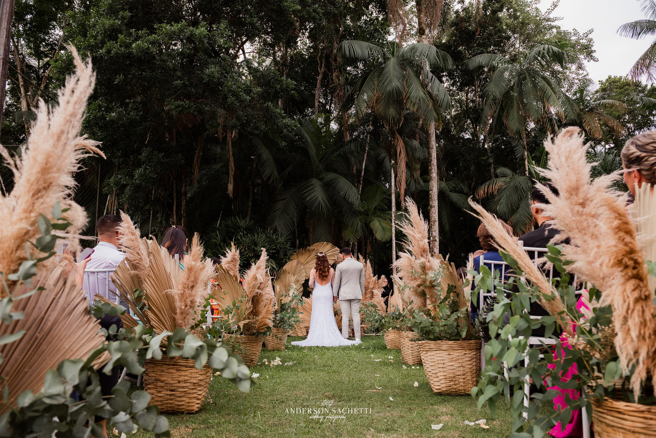 Casamento ao ar livre no Sindicato dos Bancários de Blumenau - Sede Campestre