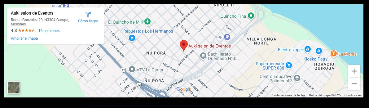 Auki Salón de Eventos, (Las Rosas entre Teales y Perito Moreno - Garupá Mnes)