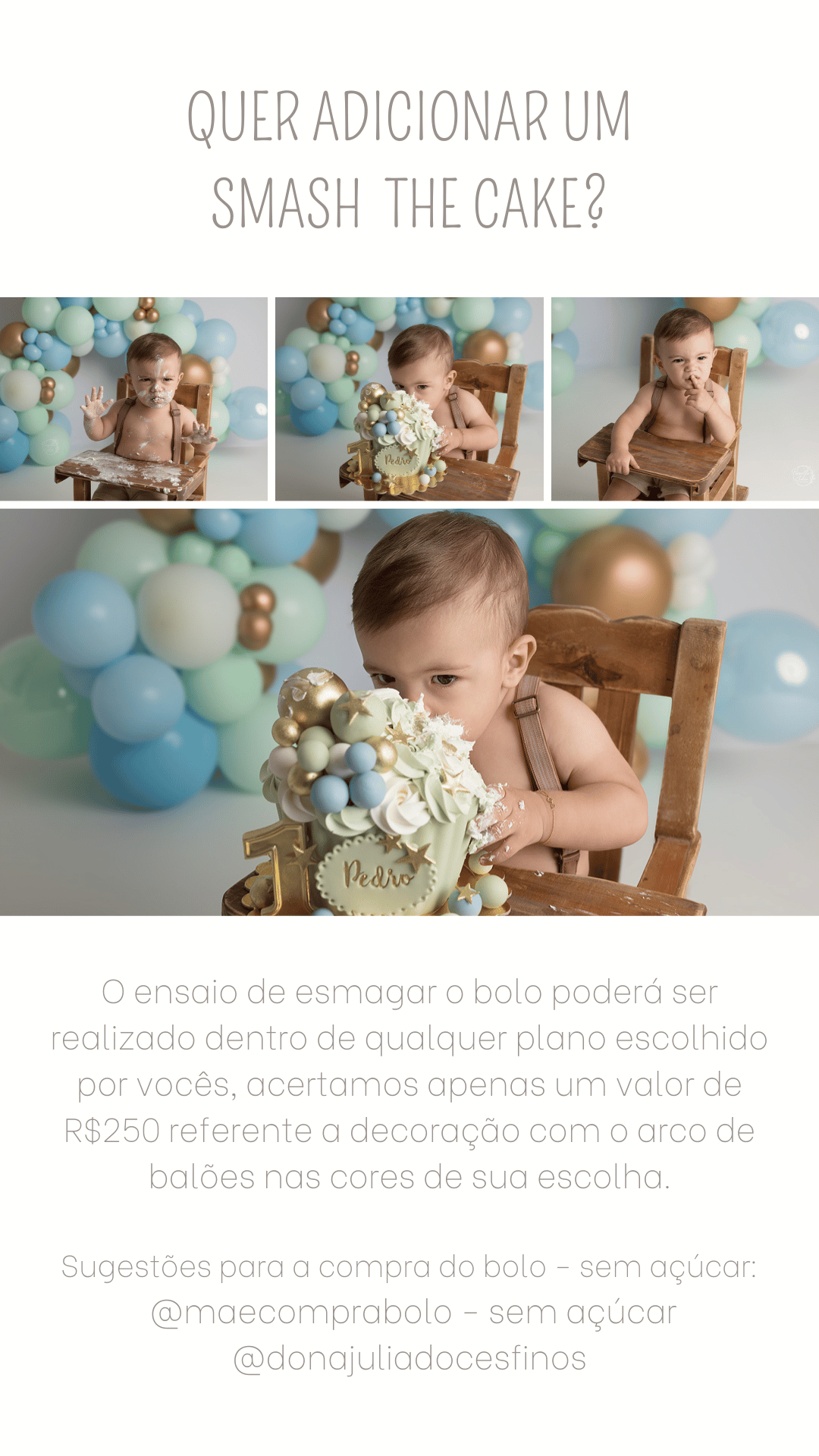 smash the cake estúdio em SP foto de bebê
