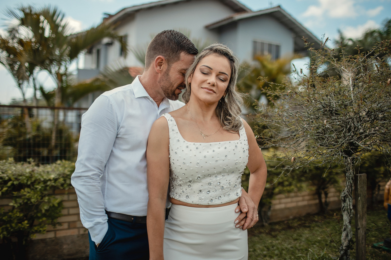 Fotografia de casal na serra catarinense