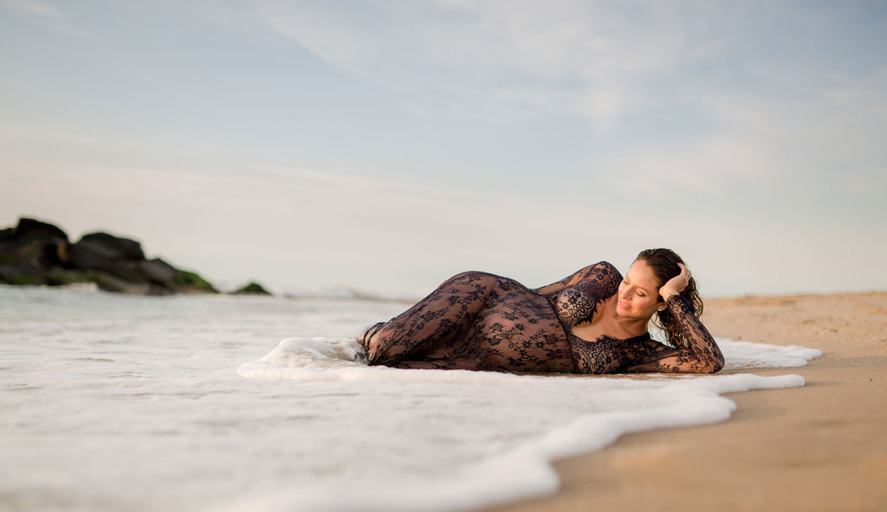 Fotos de grávida na praia