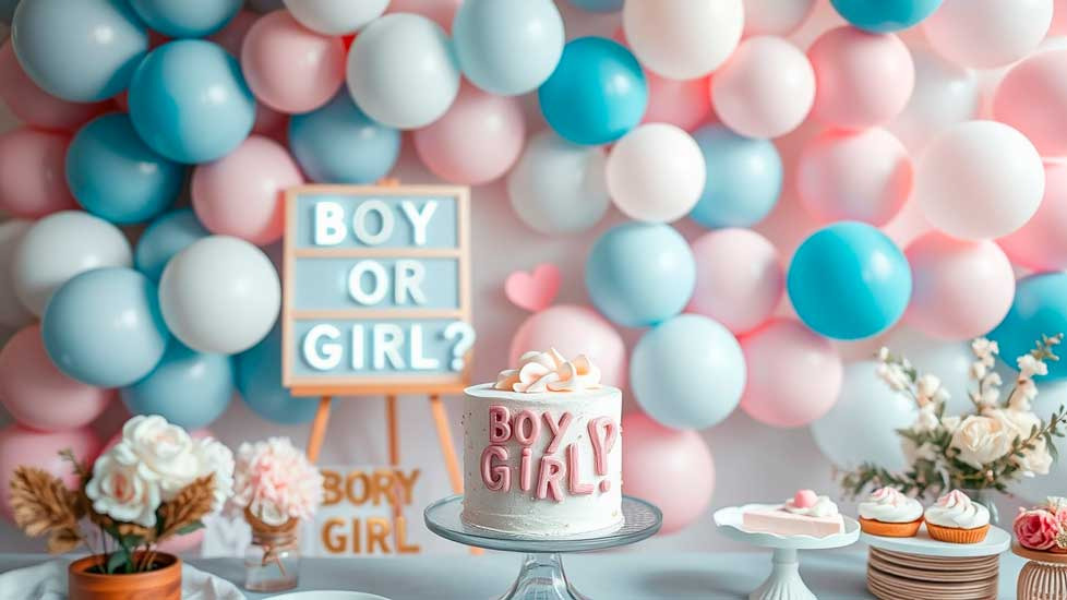 Fotografia de chá revelação - Bolo de chá revelação