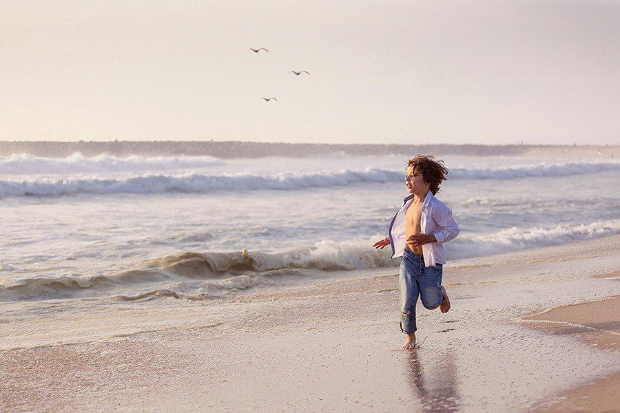 sessão de criança na praia