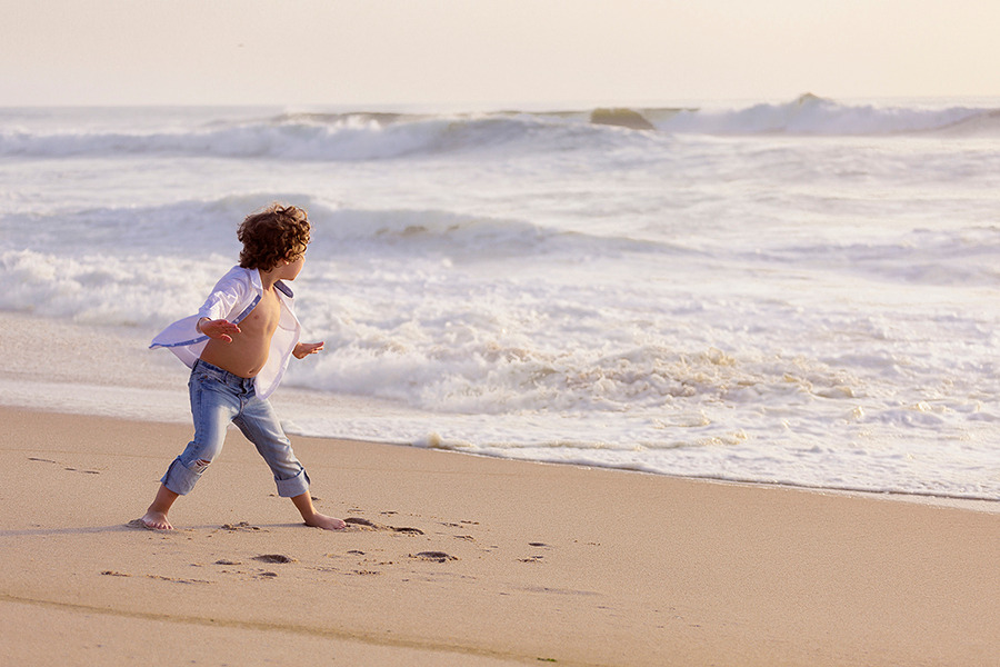 sessão de criança na praia