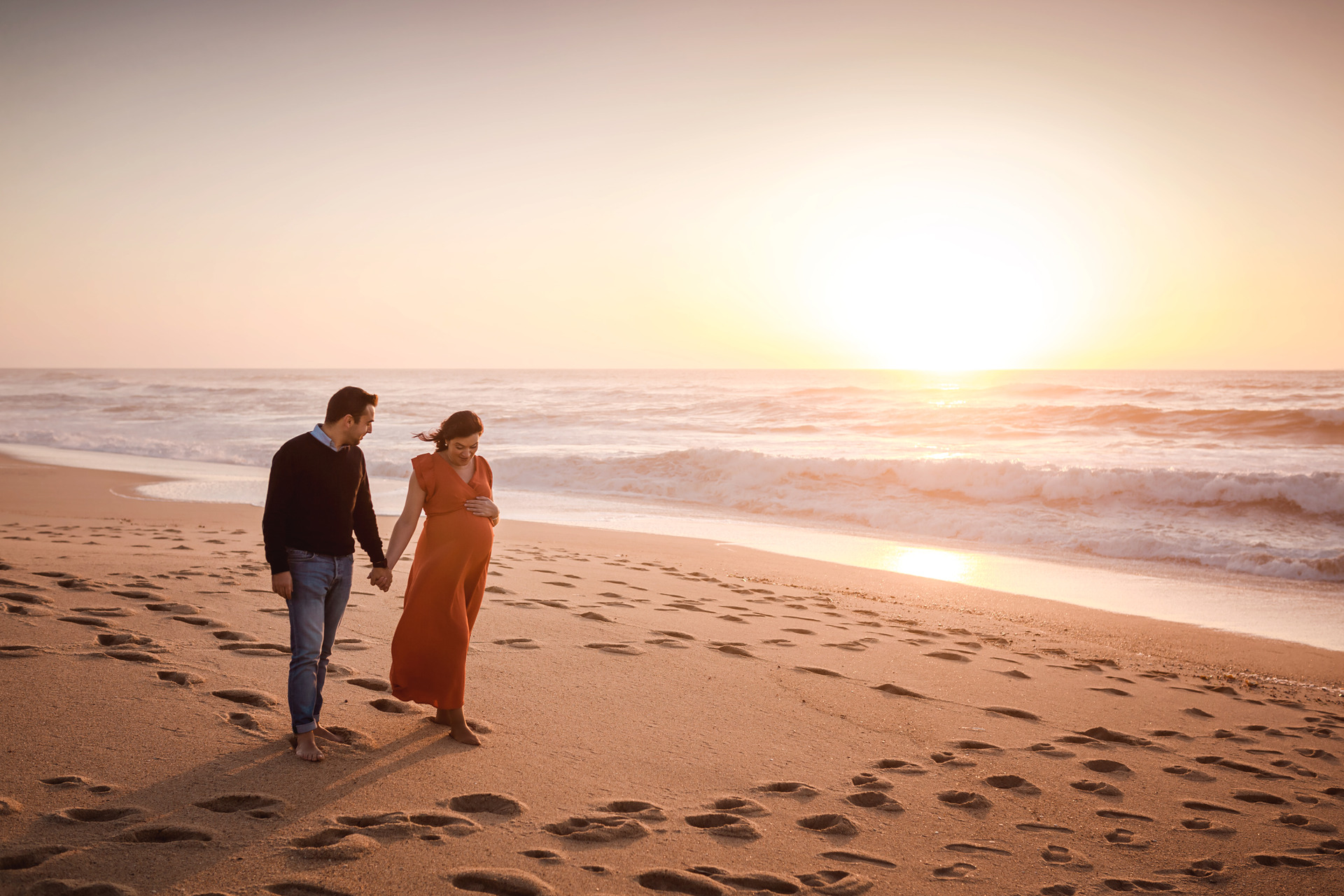 sessão de grávida praia