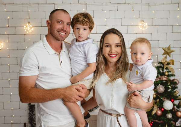 Ensaio em estúdio - Ensaio de Natal em Família - Maringá - PR