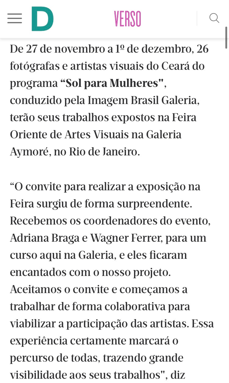 Reportagem do jornal Diário do Nordeste sobre participação na Feira Oriente de Artes Visuais