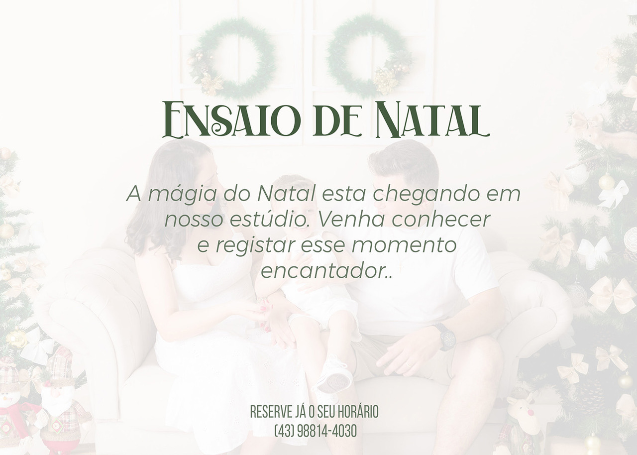 A magia do Natal esta chegando no Estúdio Michelli Albano. Venha registrar esse momento conosco.