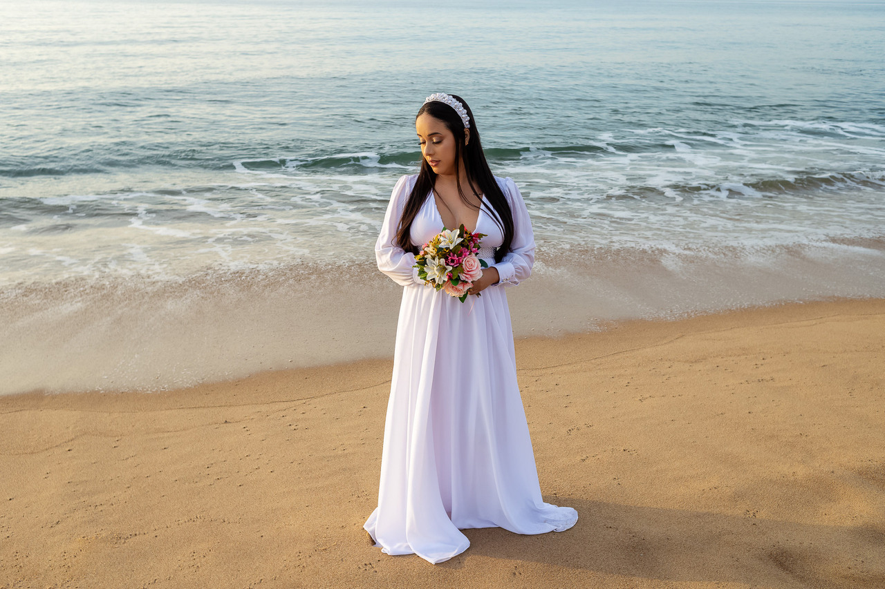 Ensaio Wedding de Daniela e Lucas na Praia da Lagoa Azul em Caraguatatuba