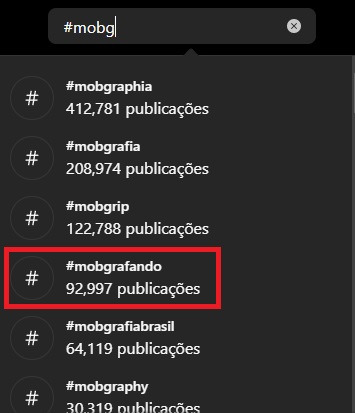 Hashtag #mobgrafando no Instagram