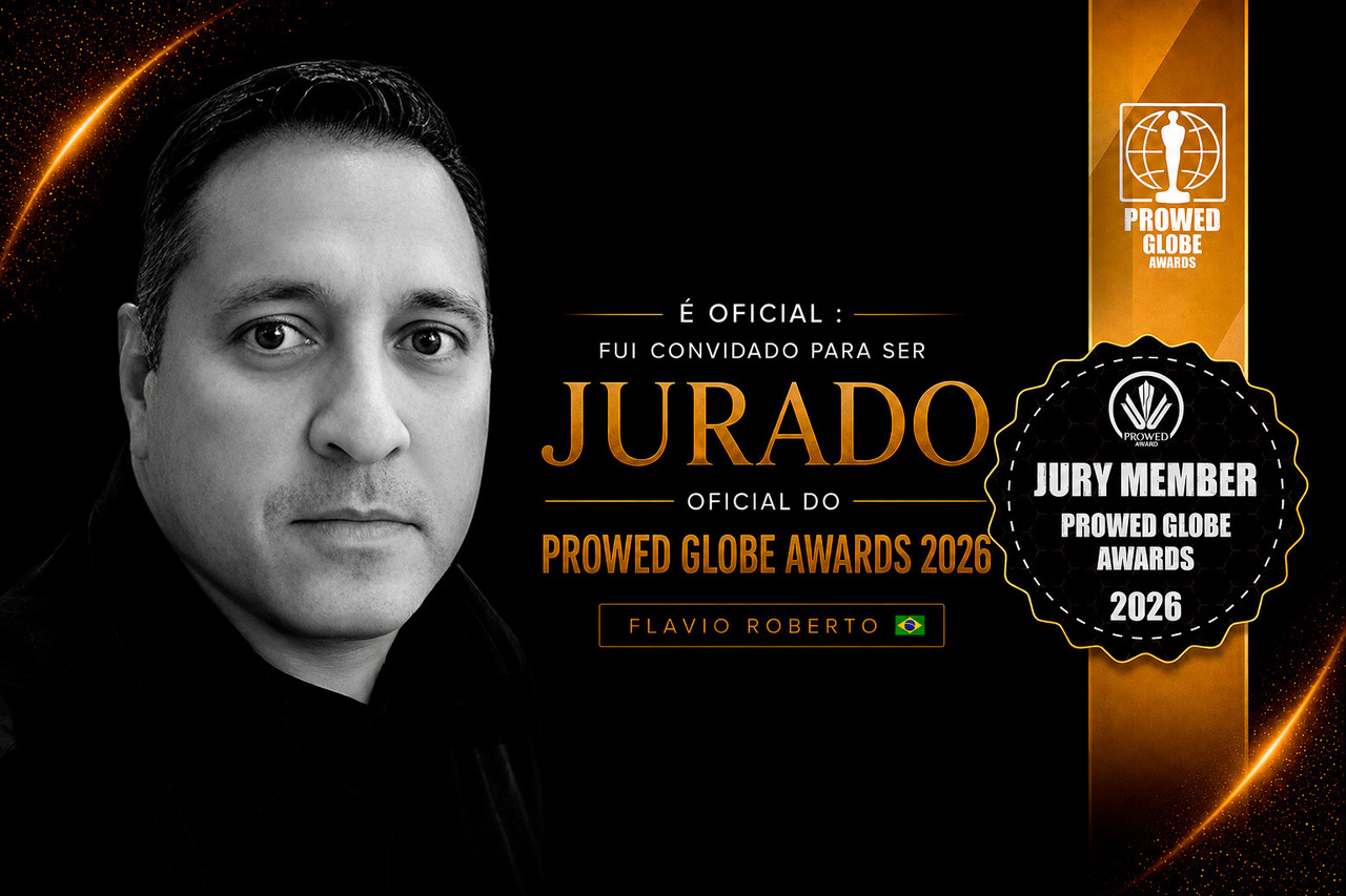 Flávio Roberto anunciado como jurado oficial do PROWED Globe Awards 2026, reconhecimento internacional concedido a fotógrafos com trajetória de excelência e destaque na fotografia de casamento.