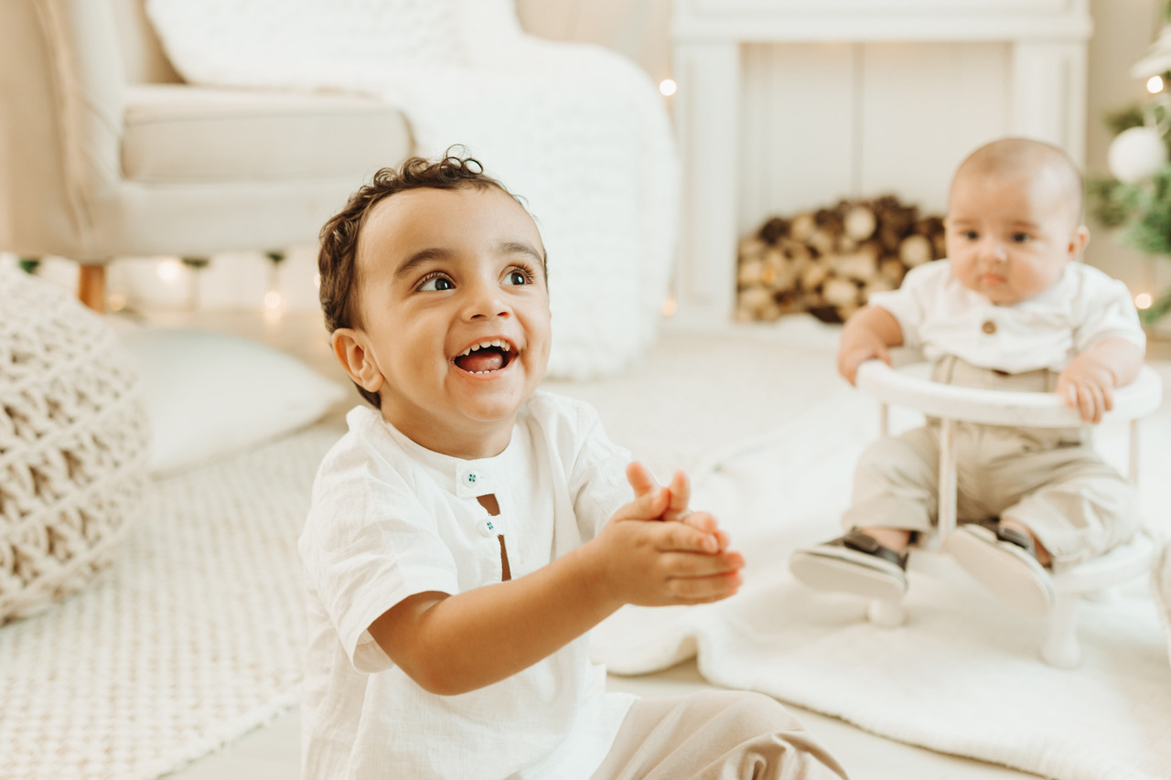 irmãos cenário de natal