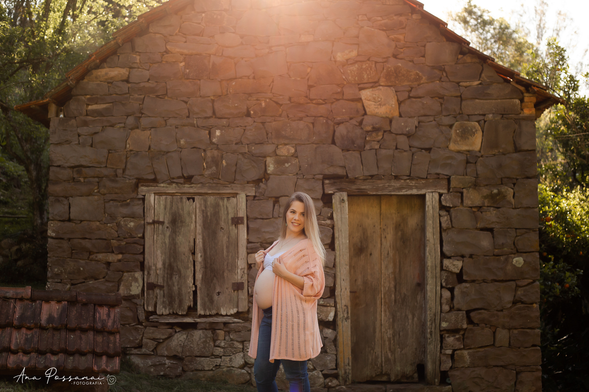 ensaio gestante casa de bonna em farroupilha