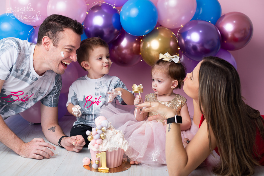 Smash the Cake com os Pais SP, Smash the Cake Menina SP, Smash the Cake com Balões SP, Smash the Cake 1 ano SP