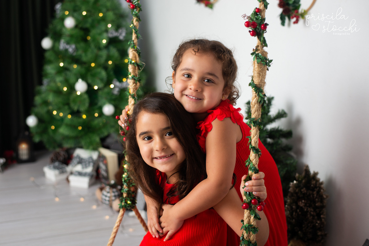 foto de irmãs ensaio de natal SP Zona Sul