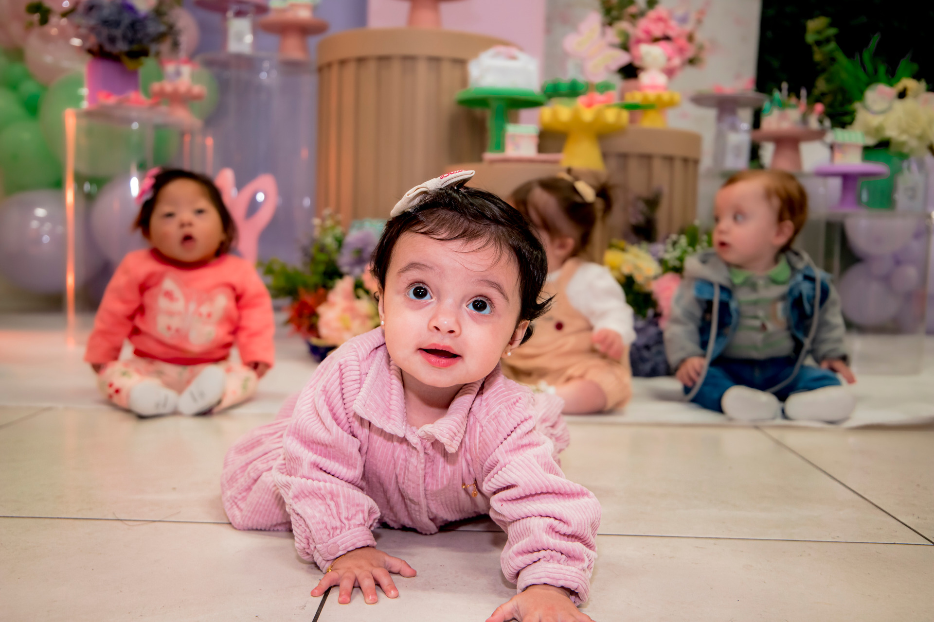 Ensaio externo infantil no horto florestal