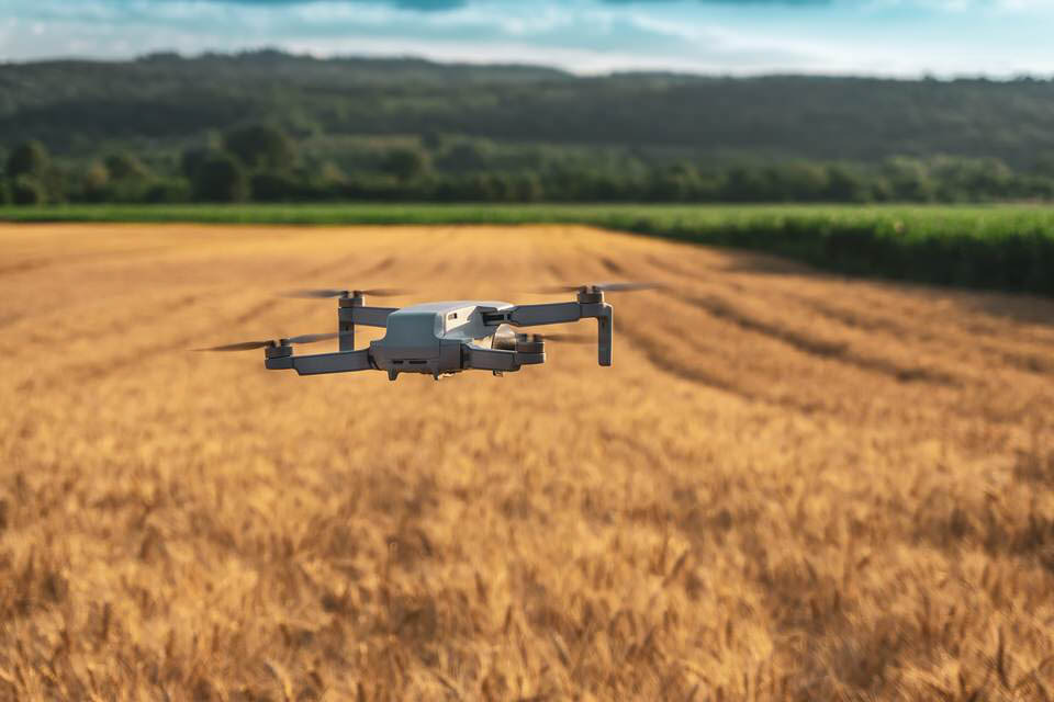 Fotografia com drone na agricultura