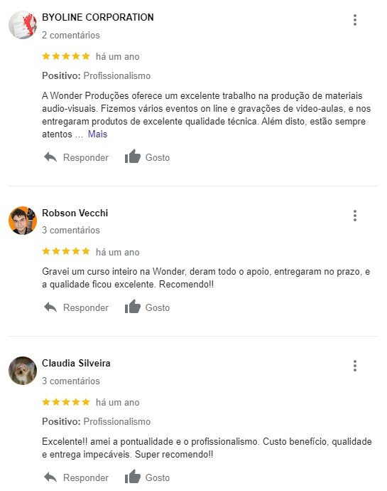 Depoimento de Clientes do Google Meu Negócio