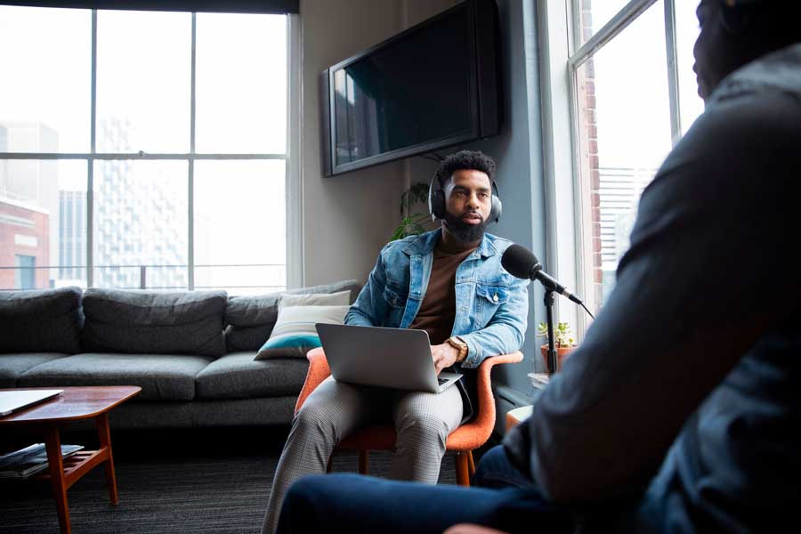 Estúdio para podcast
