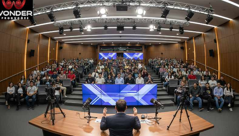 Gravação de podcast para faculdades