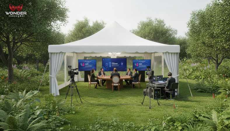 Transmissão ao vivo online ao ar livre