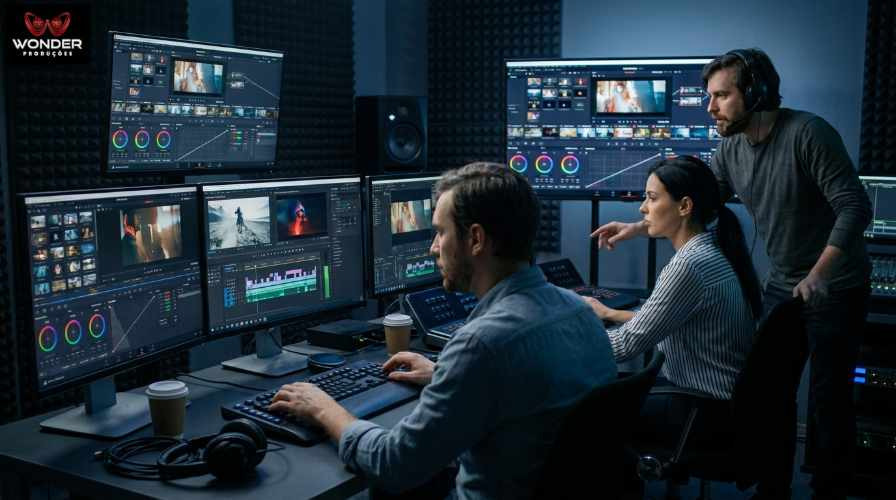 Equipe de edição profissional da Wonder Produções