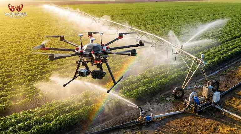 Puverização com drones agrícolas