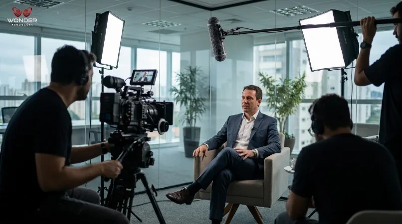 Gravação de entrevistas em São Paulo