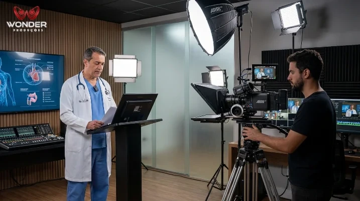 Estúdio de gravação de cursos online para médicos