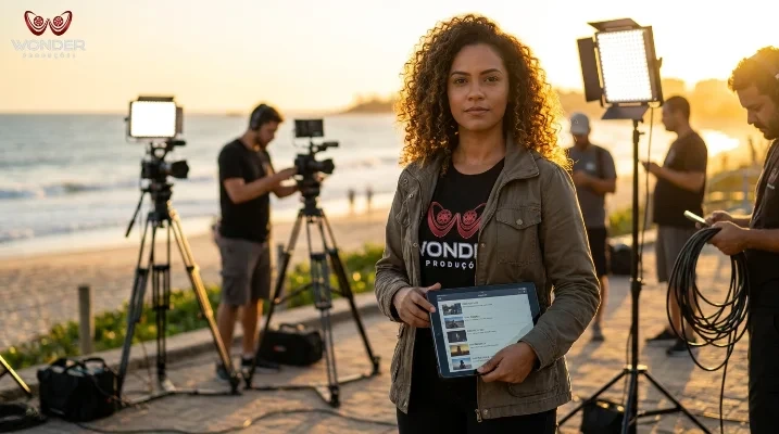 Gravação de comercial para TV
