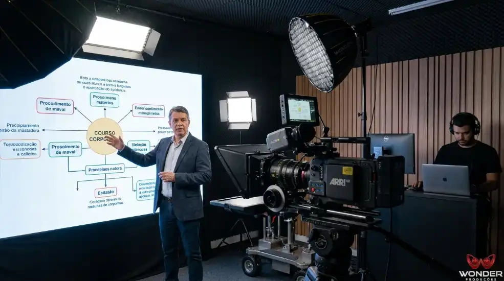Gravar videoaula corporativa em estúdio profissional em São Paulo
