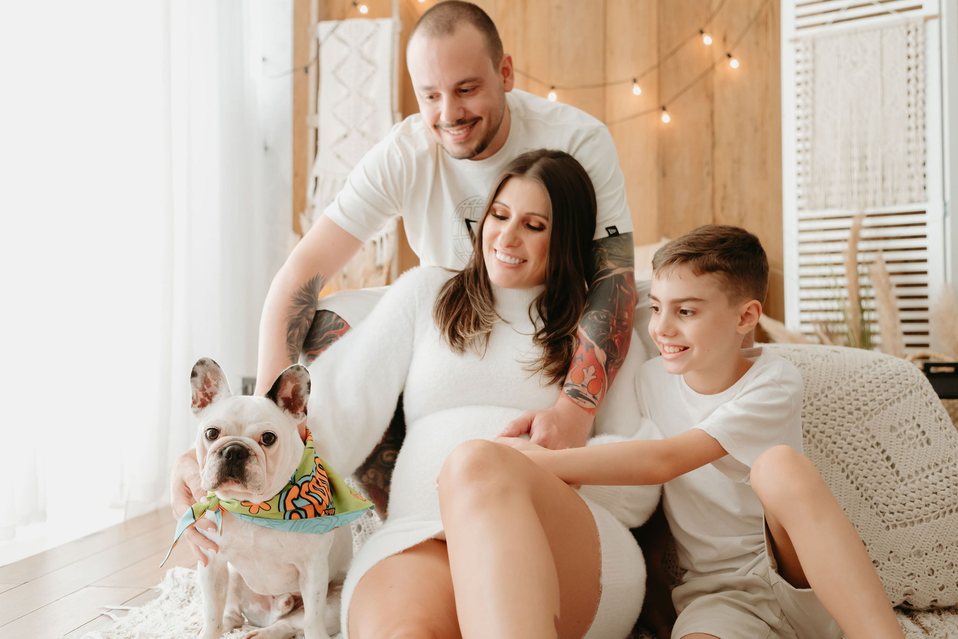 estúdio gestante contraluz