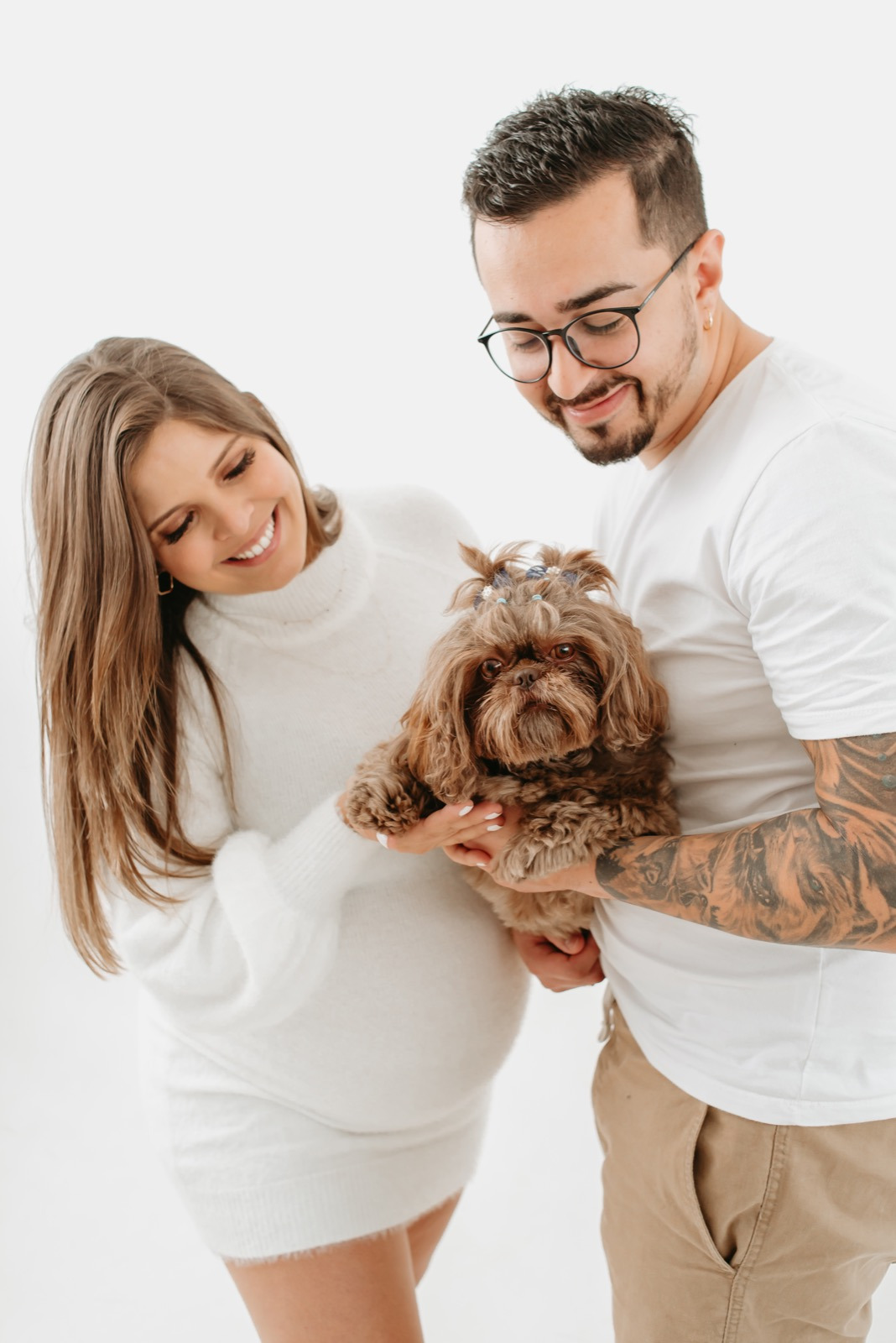 estúdio gestante contraluz