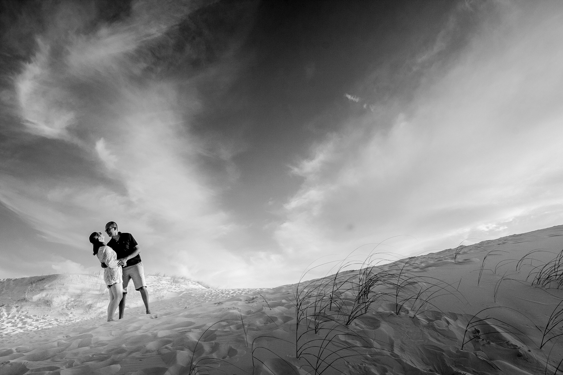 Ensaio de casal na praia da Joaquina