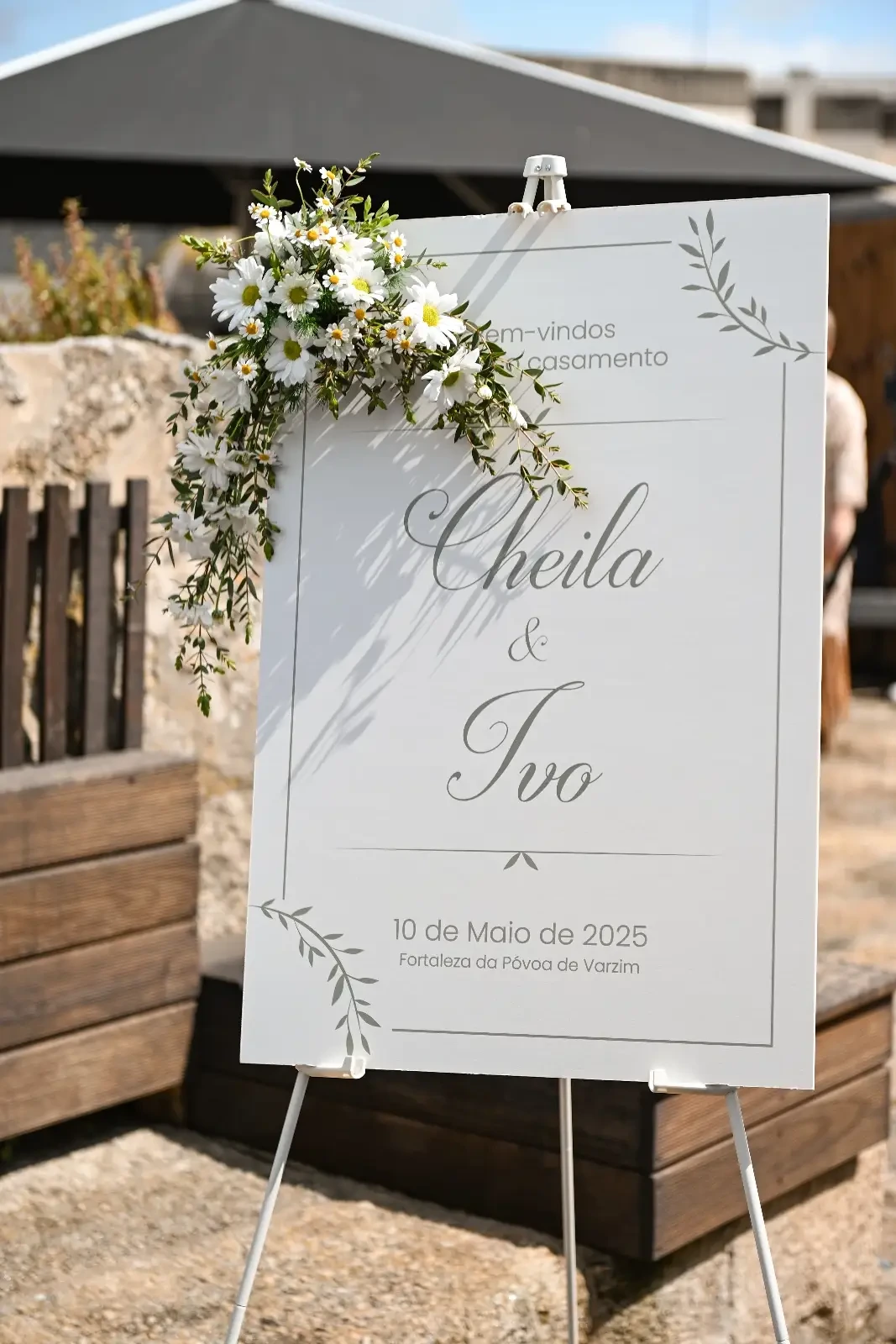 Placa de boas vindas de casamento